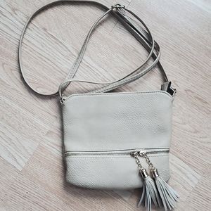 Beige cross body purse